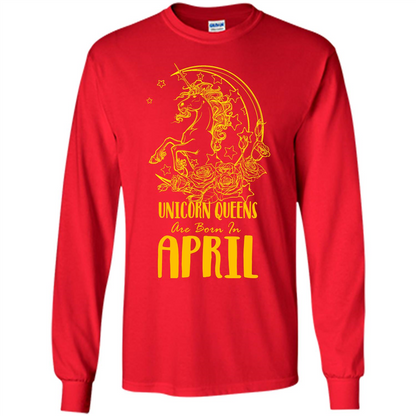 April Unicorn T-shirt Unicorn Queens Are Born In April Red