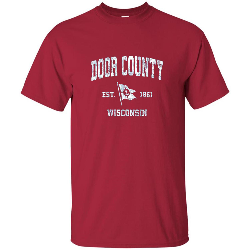 Door County Wisconsin WI Est 1861 T-shirt Cardinal