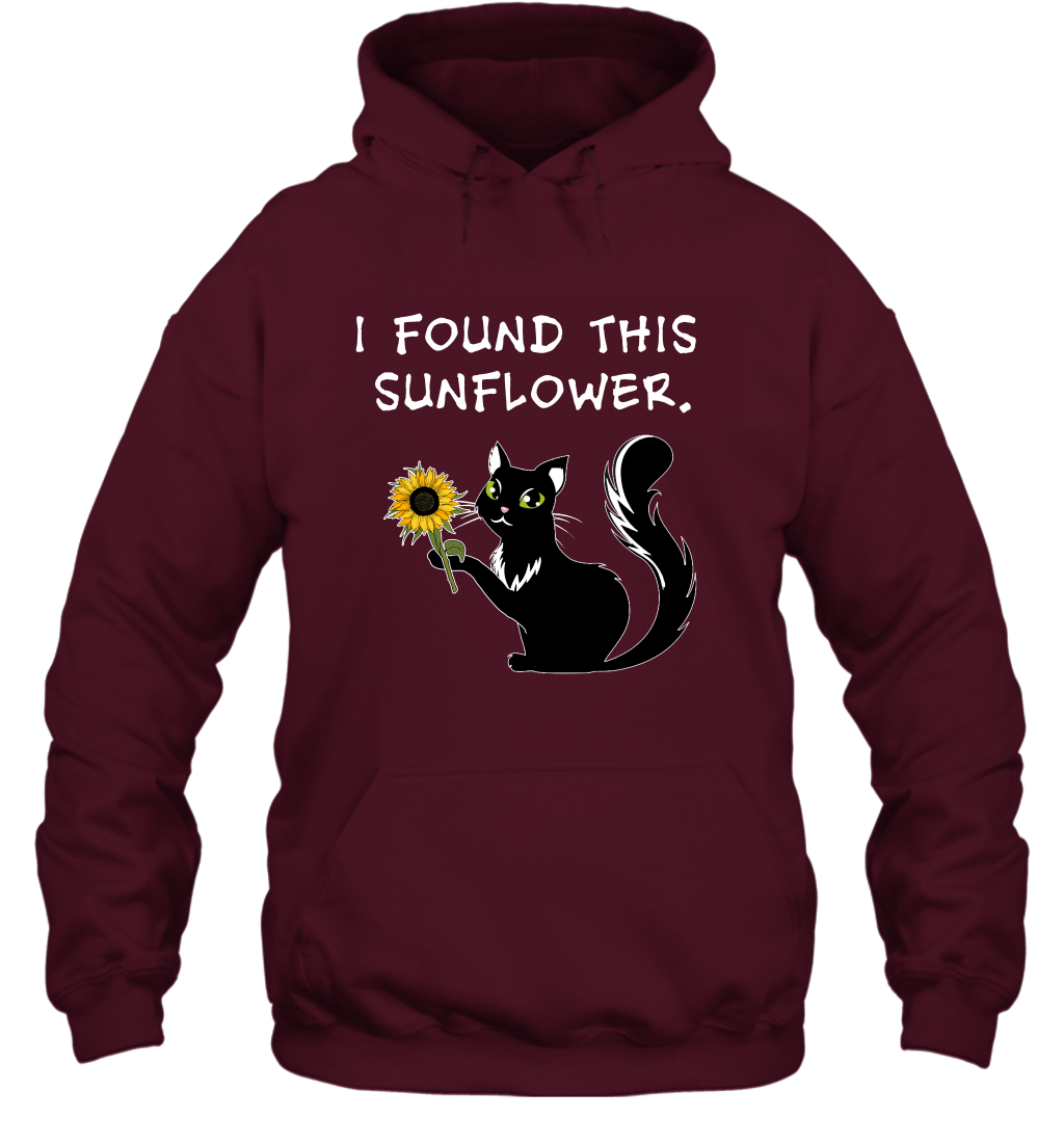 I Found This Sunflower Cat Shirt Hoodie Hoodie Maroon