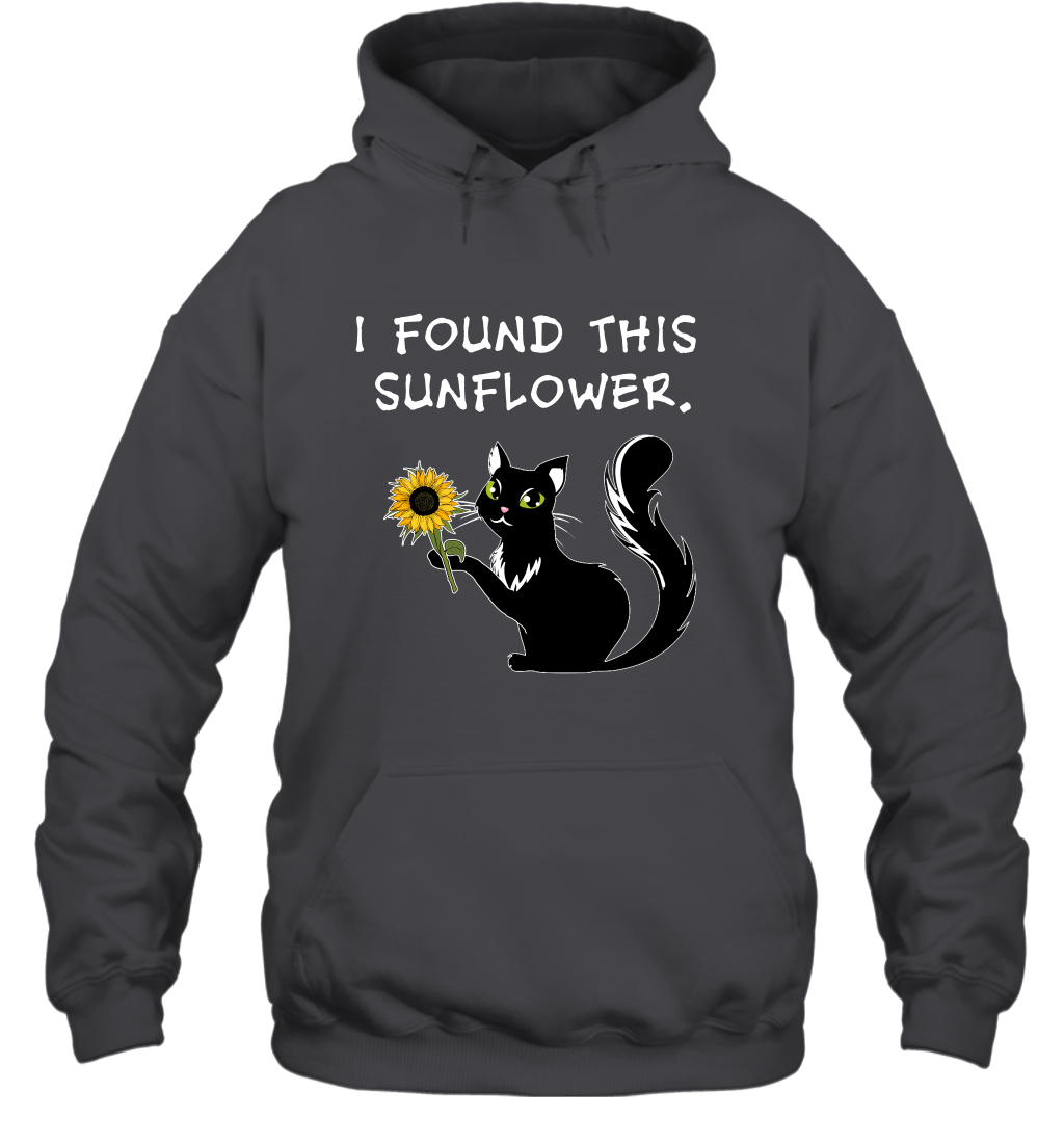 I Found This Sunflower Cat Shirt Hoodie Hoodie Dark Heather