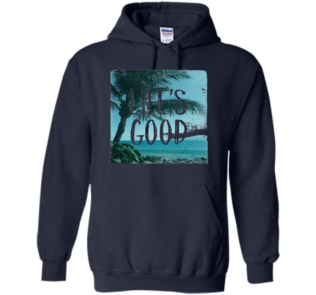 Life's Good Palm Tree T-Shirt cool shirt Navy