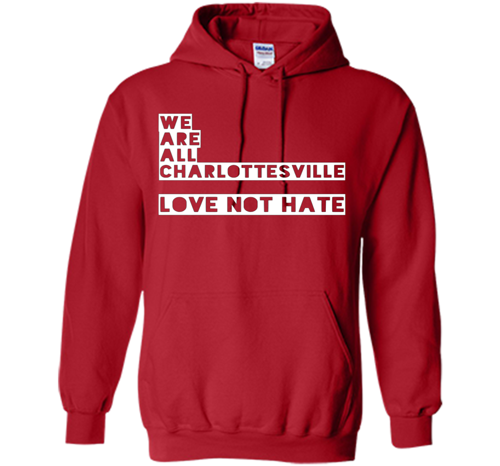 Charlottesville love not hate t-shirt cool shirt Red