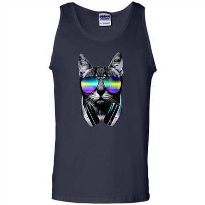 Music Lover Cat T-shirt Navy