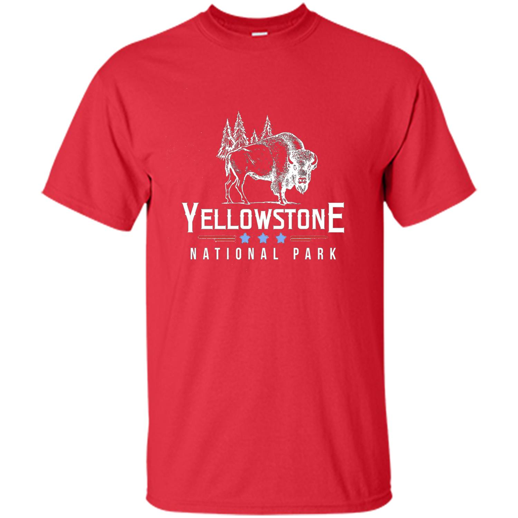 Yellowstone National Park Wyoming Buffalo T-shirt Red