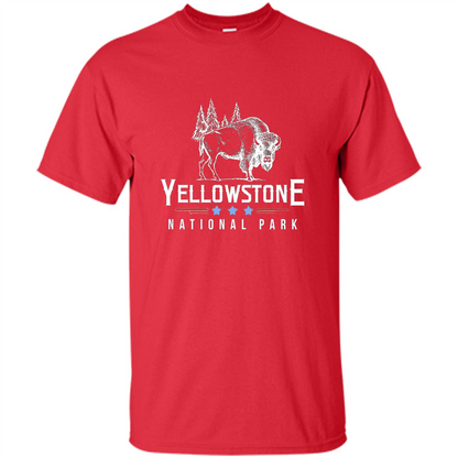 Yellowstone National Park Wyoming Buffalo T-shirt Red