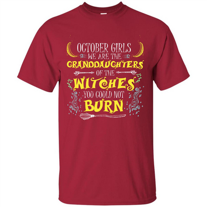 Halloween T-shirt October Girls T-shirt Cardinal