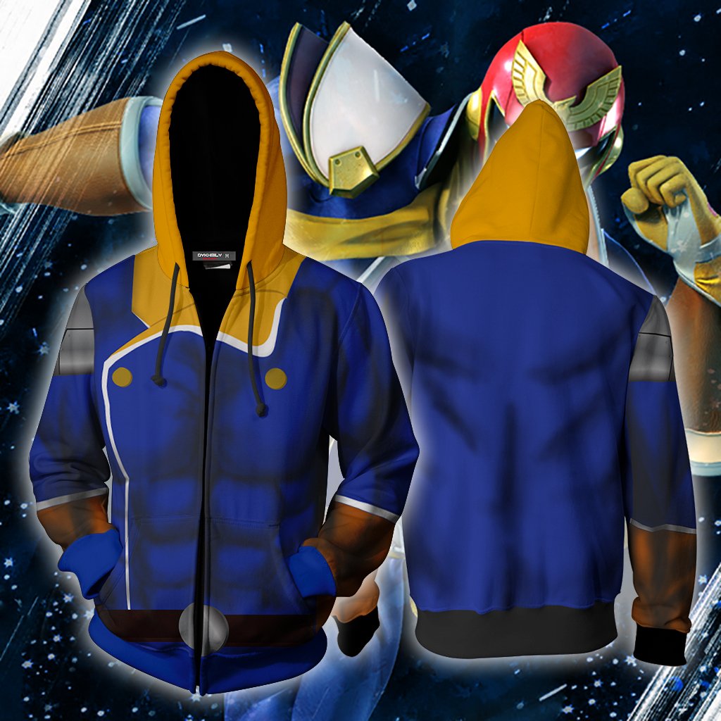 Captain Falcon Cosplay Zip Up Hoodie Jacket 4XL