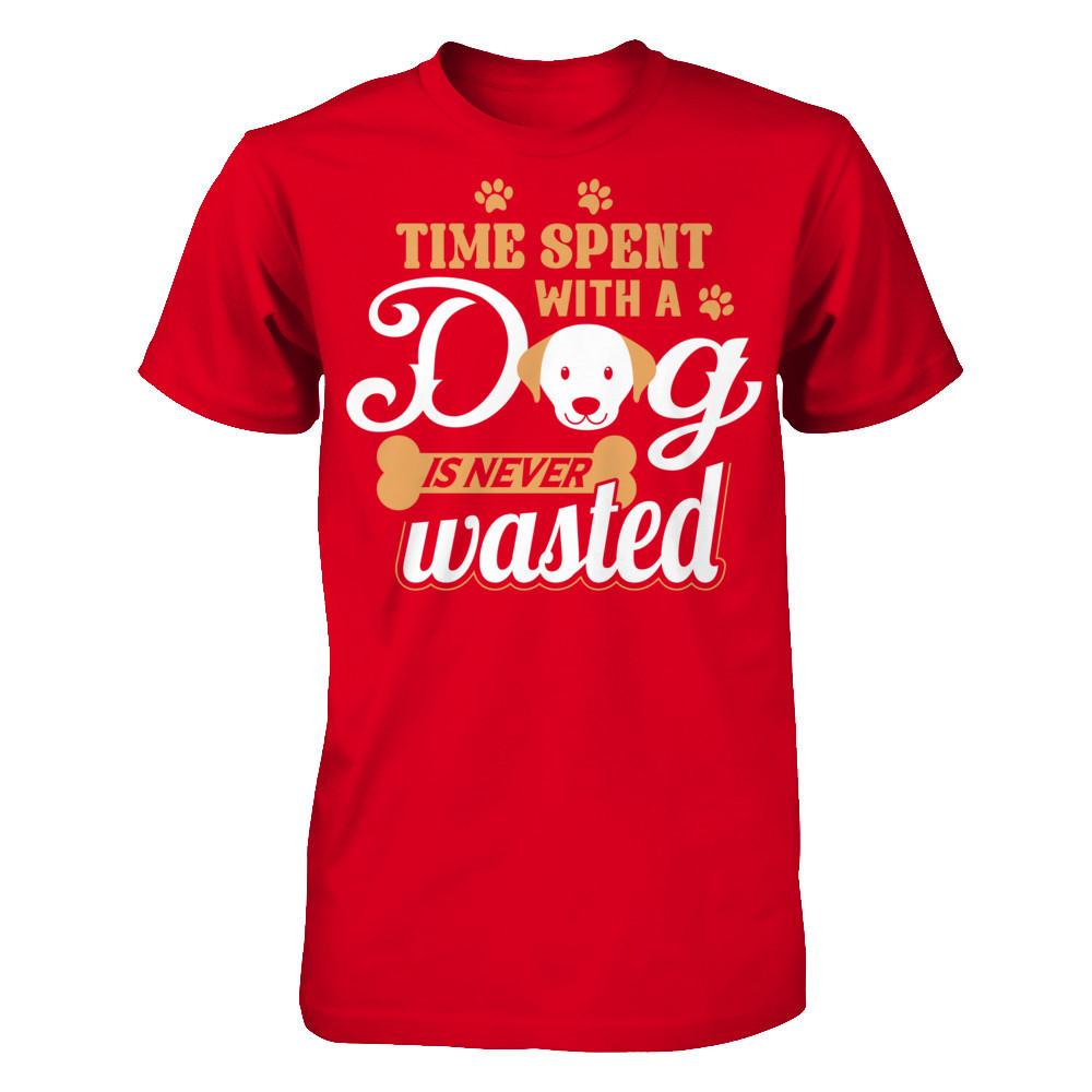 Time Spent With A Dog Is Never Wasted Next Level - Unisex Fitted Tee Red