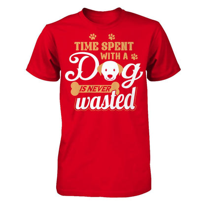 Time Spent With A Dog Is Never Wasted Next Level - Unisex Fitted Tee Red