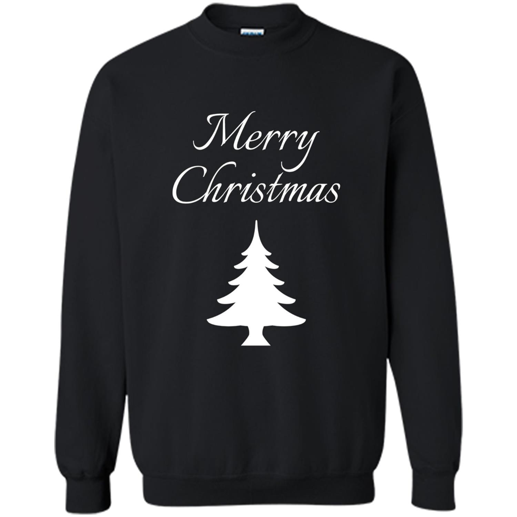 Merry Christmas Xmas Tree T-Shirt Black
