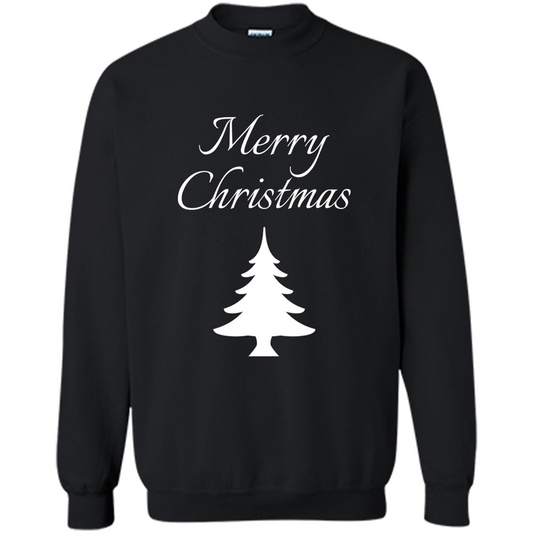 Merry Christmas Xmas Tree T-Shirt Black