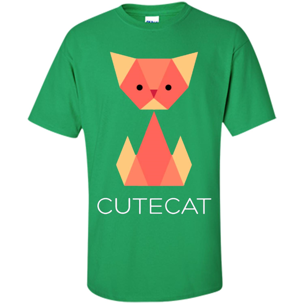 Love Cat T-Shirt Origami Cat Irish Green