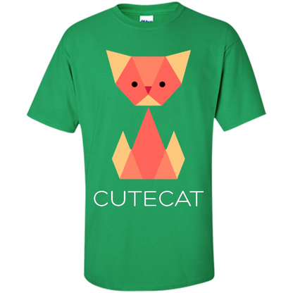 Love Cat T-Shirt Origami Cat Irish Green