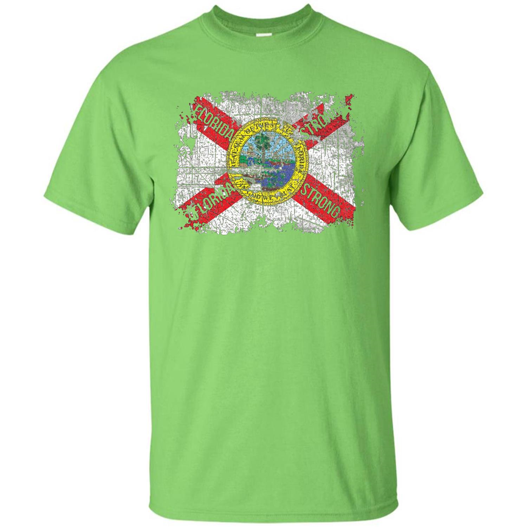 Florida Strong T-shirt Florida Distressed Flag T-Shirt Lime