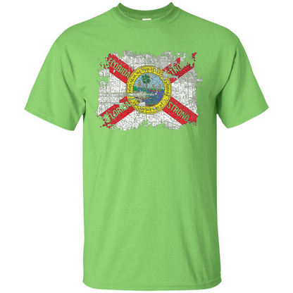 Florida Strong T-shirt Florida Distressed Flag T-Shirt Lime