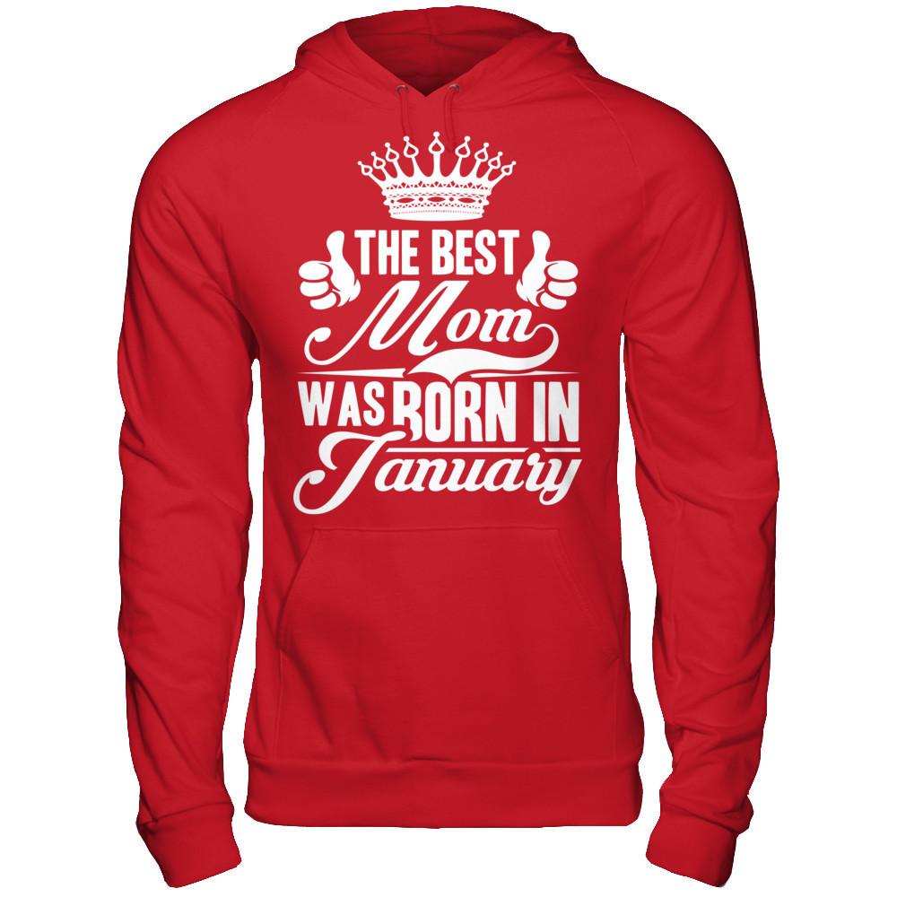 The Best Mom Was Born In January Gildan - Pullover Hoodie Red