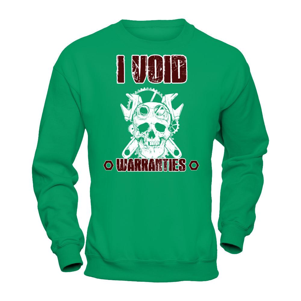 Mechanic - I Void Warranties T-shirt Gildan - Pullover Sweatshirt Irish Green