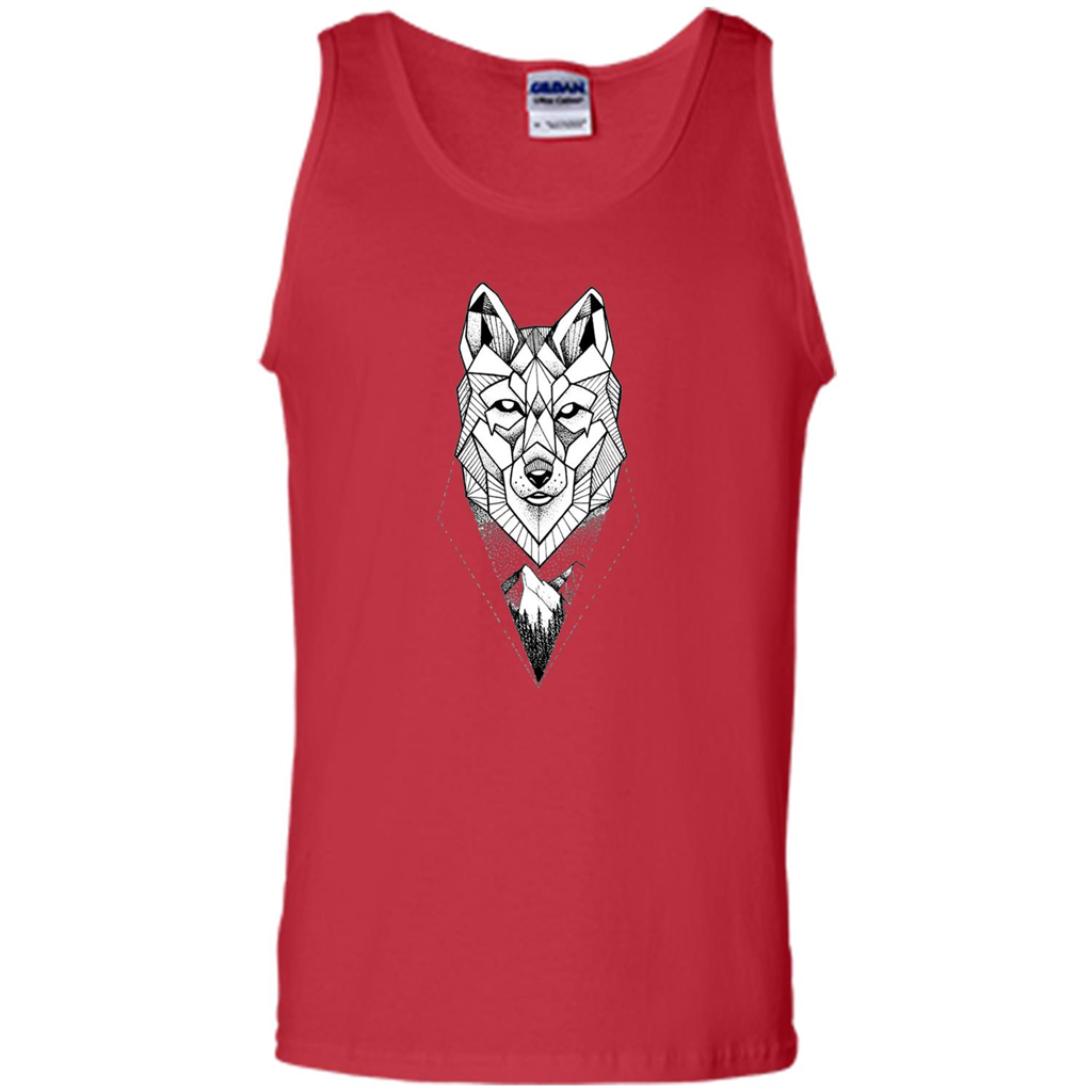 Wolf Moon Mountain Dreamcatcher Bohemian Spirit T-shirt Red