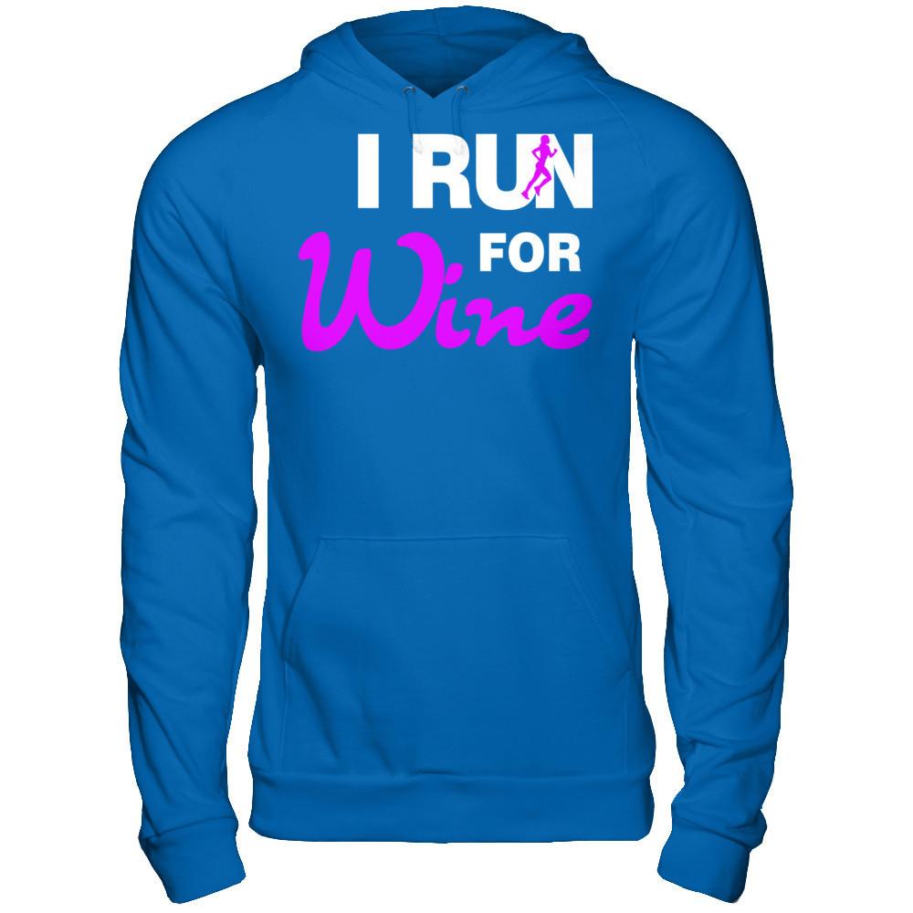 I Run For Wine T-shirt Gildan - Pullover Hoodie Royal