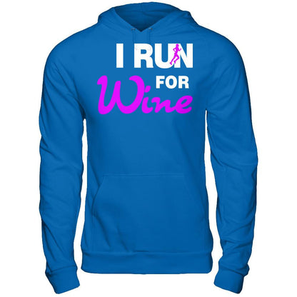 I Run For Wine T-shirt Gildan - Pullover Hoodie Royal