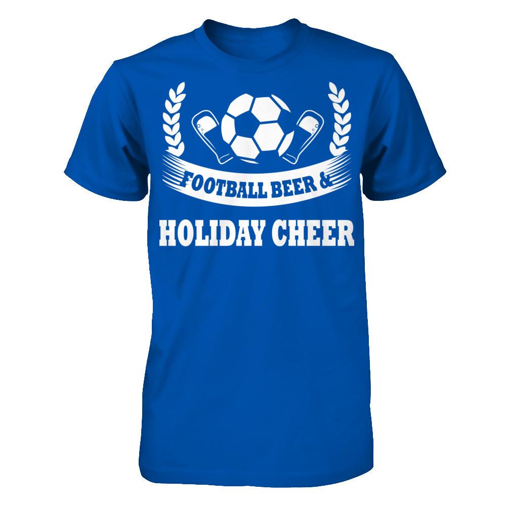 Football, Beer & Holiday Cheer T-shirt Next Level - Unisex Fitted Tee Royal