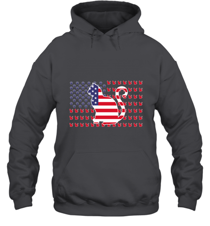 American Flag Cats Lovers Shirt Hoodie Dark Heather