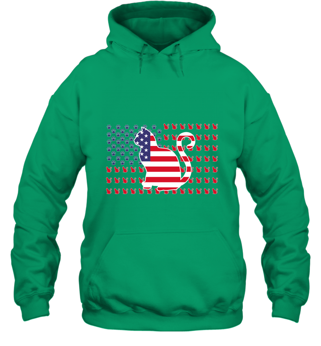 American Flag Cats Lovers Shirt Hoodie Irish