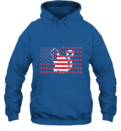 American Flag Cats Lovers Shirt Hoodie Royal