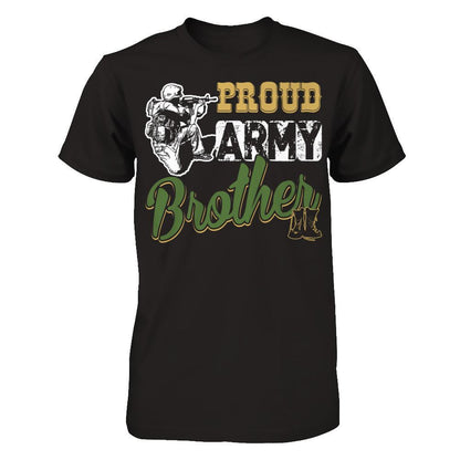 Proud Army Brother T-shirt Next Level - Unisex Fitted Tee Black