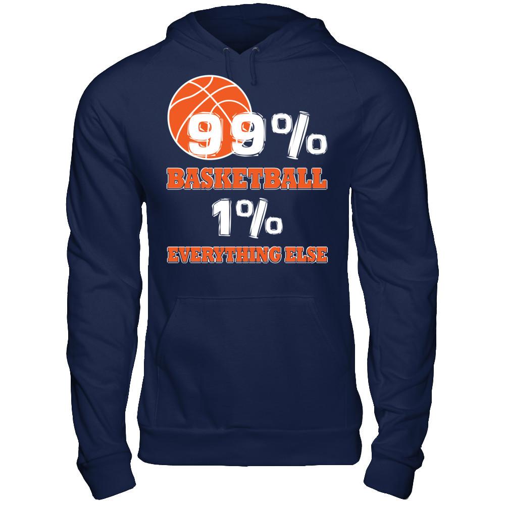 Basketball Lover T-shirt 99% Basketball 1% Everything Else Gildan - Pullover Hoodie Navy