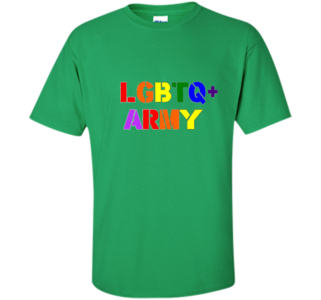 LGBTQ+ Army T-Shirt cool shirt Irish Green