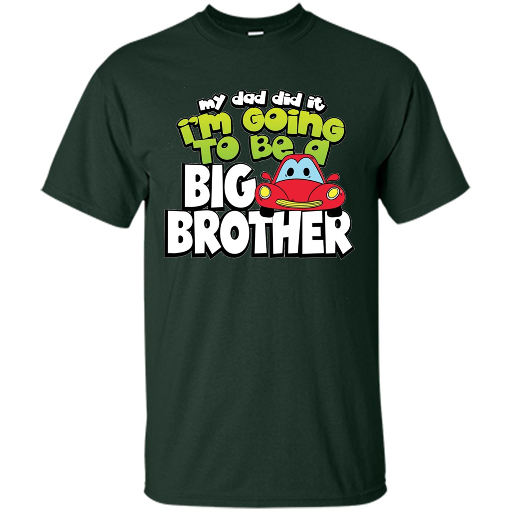Car Brother T-shirt I'm Going To Be a Big Brother Forest Green