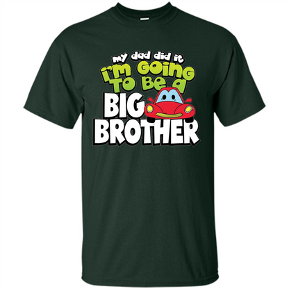 Car Brother T-shirt I'm Going To Be a Big Brother Forest Green