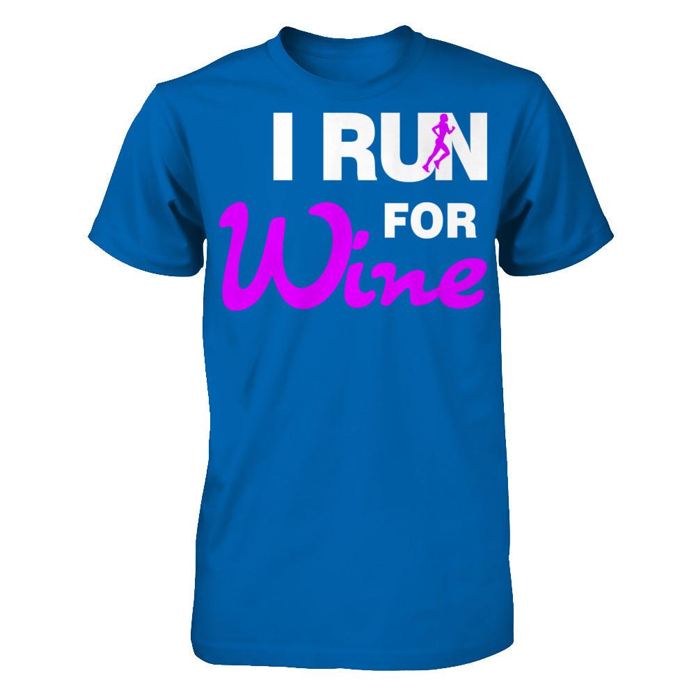I Run For Wine T-shirt Gildan - Short Sleeve Tee Royal