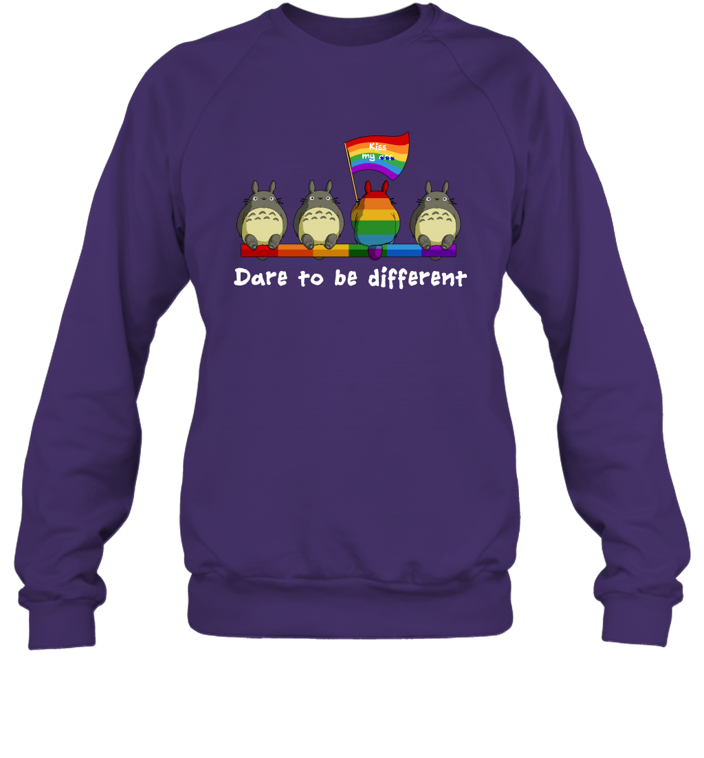 Dare To Be Different Totoro LGBT Sweatshirt Sweatshirt Purple