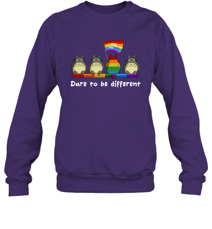 Dare To Be Different Totoro LGBT Sweatshirt Sweatshirt Purple