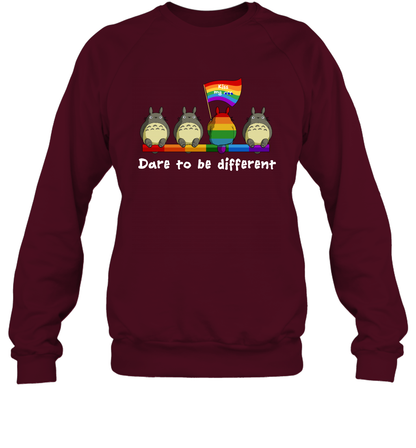Dare To Be Different Totoro LGBT Sweatshirt Sweatshirt Maroon