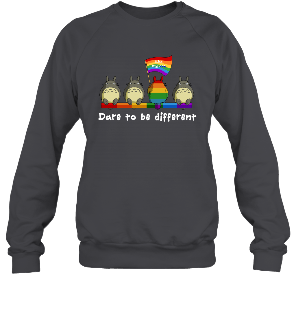 Dare To Be Different Totoro LGBT Sweatshirt Sweatshirt Dark Heather