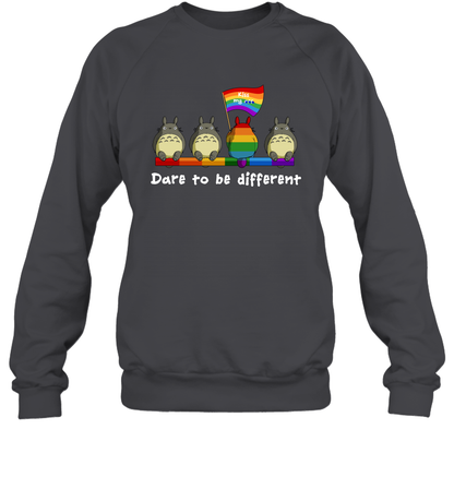 Dare To Be Different Totoro LGBT Sweatshirt Sweatshirt Dark Heather
