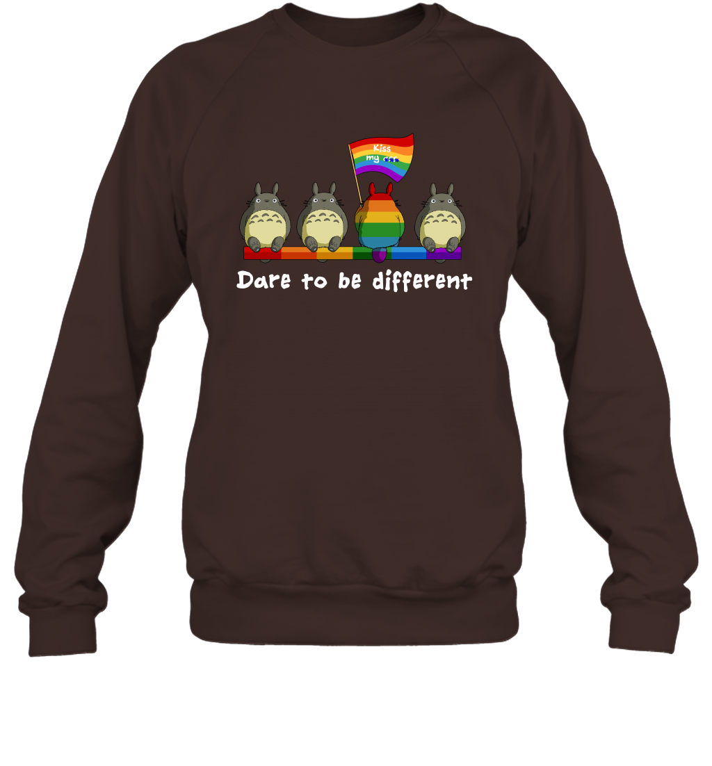 Dare To Be Different Totoro LGBT Sweatshirt Sweatshirt Dark Chocolate