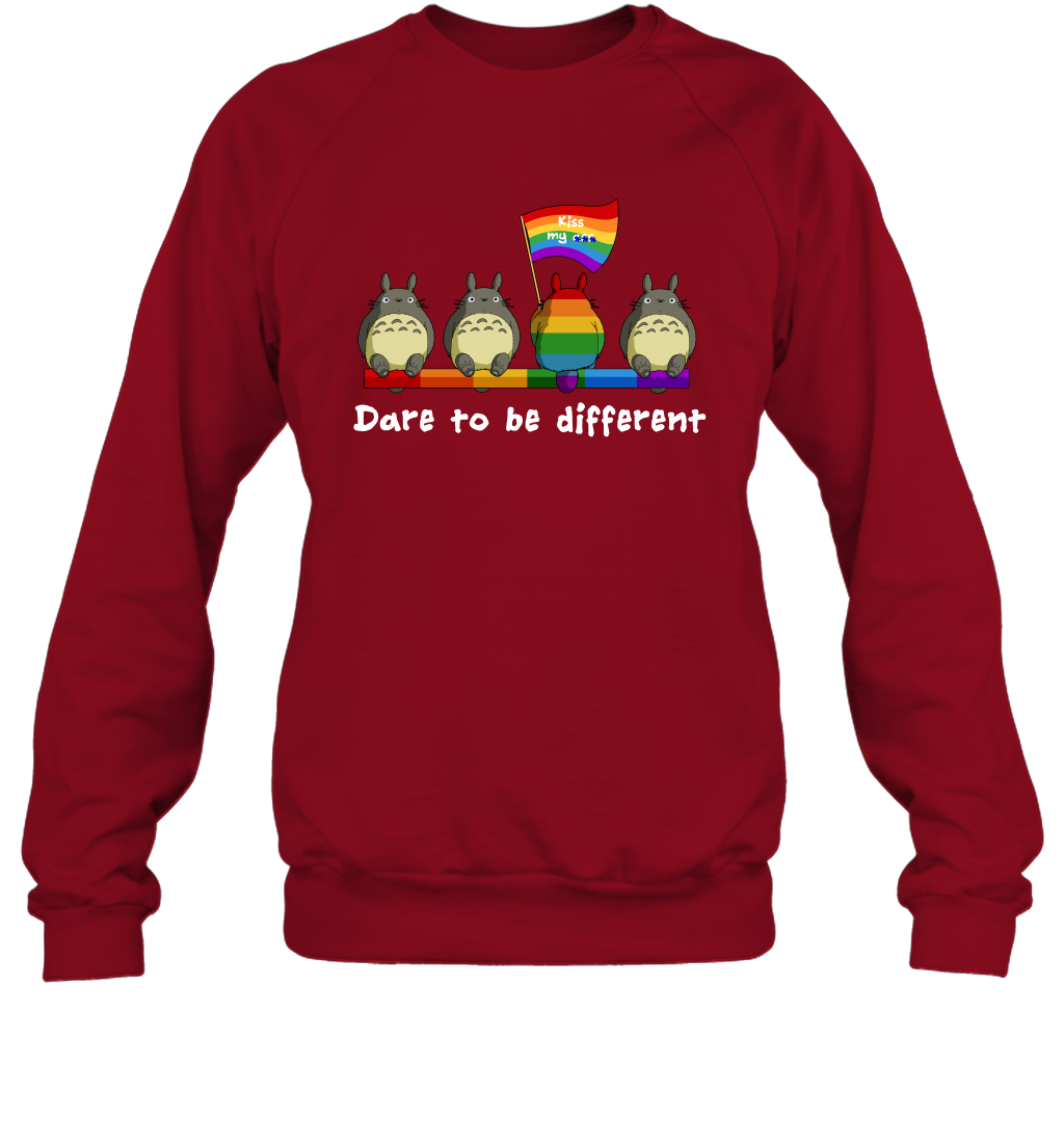 Dare To Be Different Totoro LGBT Sweatshirt Sweatshirt Cardinal Red