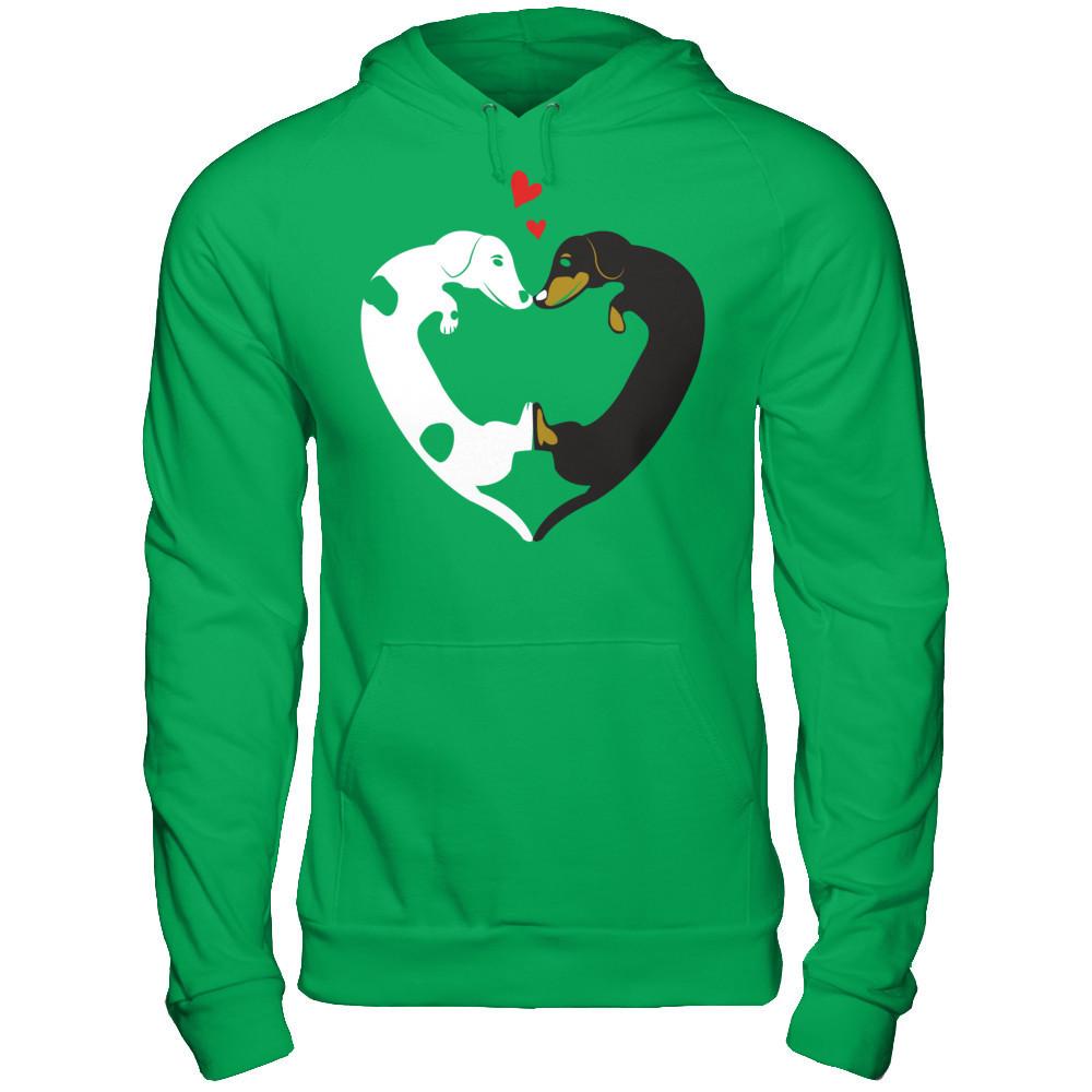 Dog Heart - Love Dog T-shirt Gildan - Pullover Hoodie Irish Green