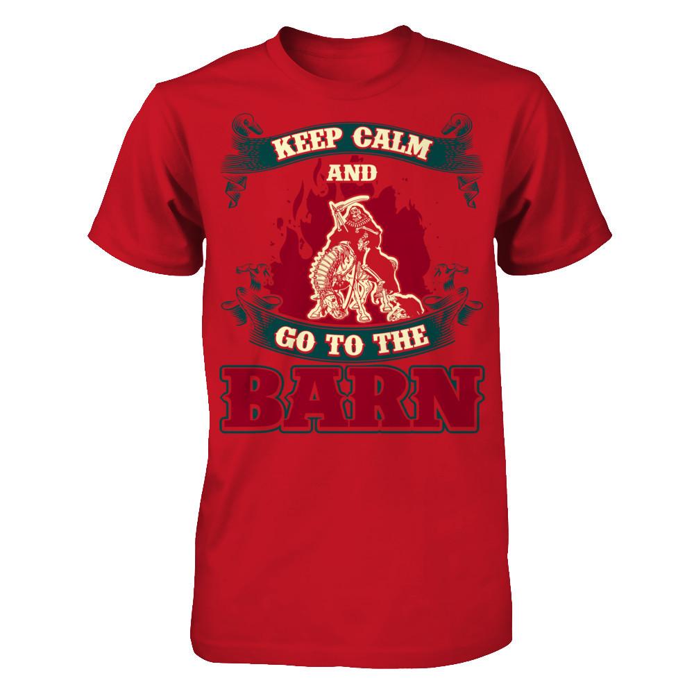 Keep Calm And Go To The Barn T-shirt Gildan - Short Sleeve Tee Red