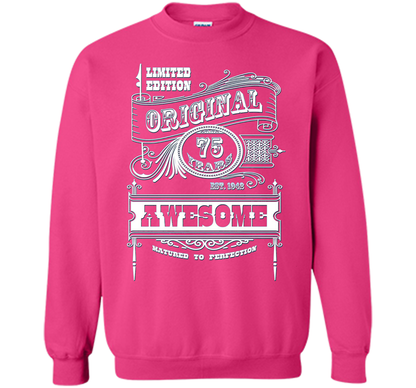 Best 75th Birthday Made in 1942 Awesome T-Shirt Gift Idea shirt Heliconia