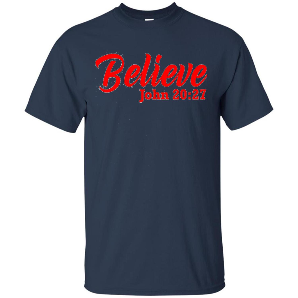 Bible Church Ministry Believe John 20:27 T-shirt Navy