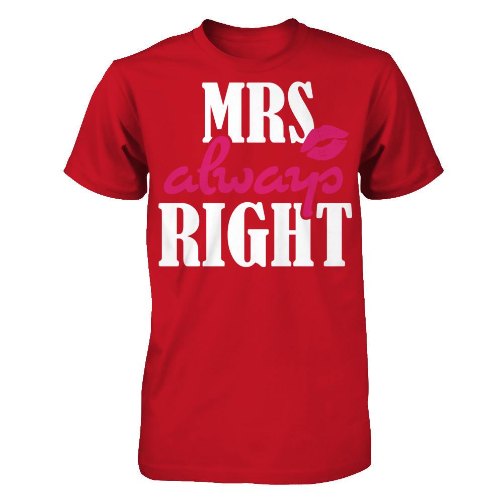 Mrs Always Right T-shirt Gildan - Short Sleeve Tee Red