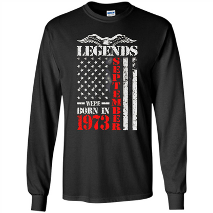 Legends Were Born In September 1973 T-shirt Black