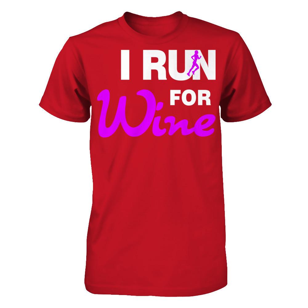 I Run For Wine T-shirt Gildan - Short Sleeve Tee Red