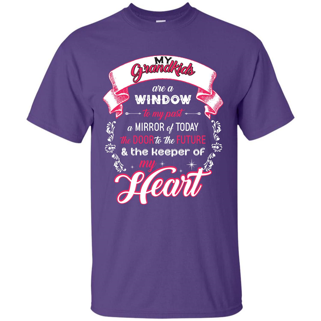 Grandparent T-shirt My Grandkids Are A Window To My Past A Mirror Purple