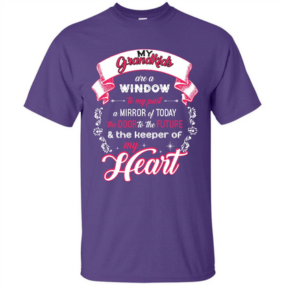 Grandparent T-shirt My Grandkids Are A Window To My Past A Mirror Purple